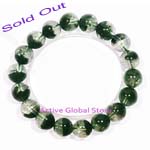 Sold Out 10.5mm Natural Green Phantom Crystal Quartz Kindle Elastic Bracelet Gift- Spirit Healing & Match Fashion /Leisure Garments